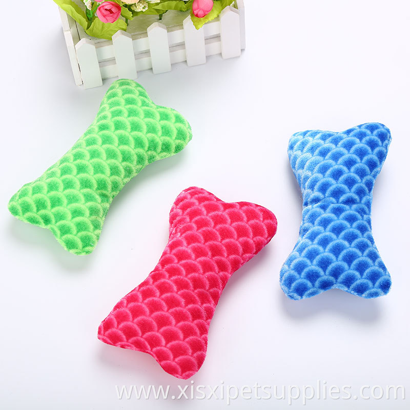 Dog Toys Wholesale Colorful Bone Shape Stuffed Squeaky Plush for Dogs Chew Toys Pet Toys Soft Plush+stuffing +squeaker Plush Boe